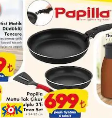 PAPİLLA MOTTO TAK ÇIKAR KULPLU 2’Lİ TAVA SET